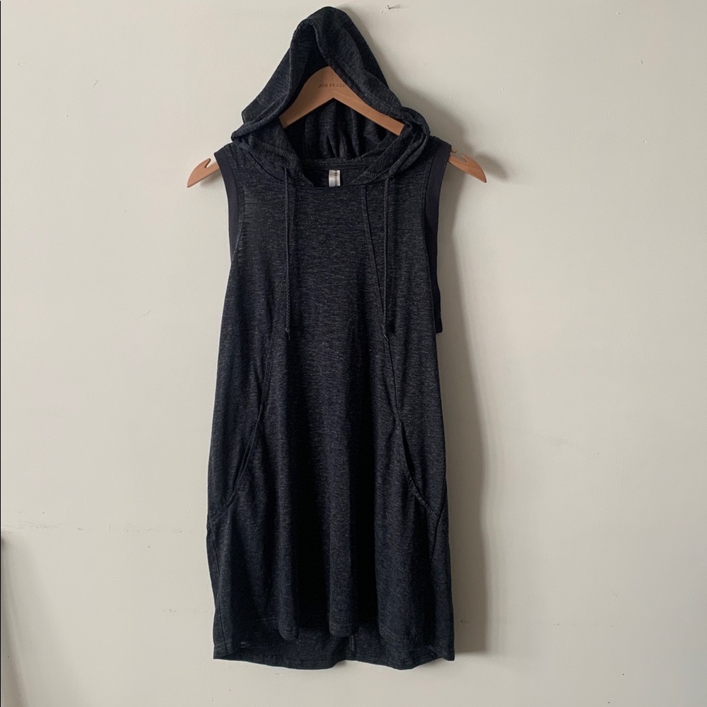 Sleeveless Grey Hooded Top / Hoodie Dress